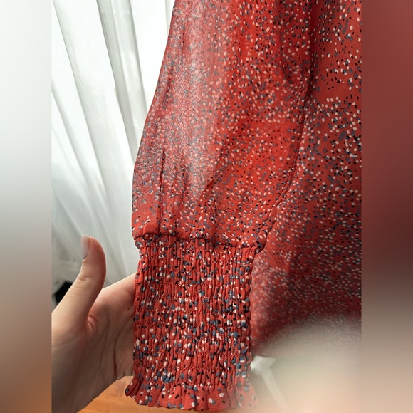 Only Polka Dot Long Sleeve Mini Dress (NEW) - Red - Picture 5 of 10